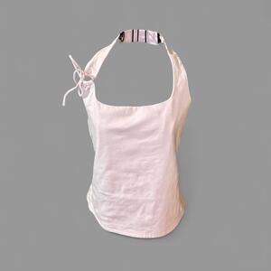 Wild Fable Minimalist Pastel Pink Square NeckTie Halter Top Size M